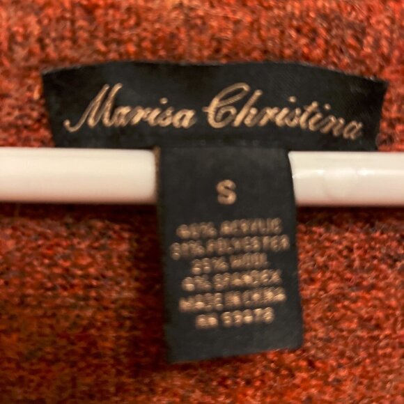 Marisa Christina Wool Blend Orange Hazelnut Off the Shoulder Sweater size small - Picture 3 of 3